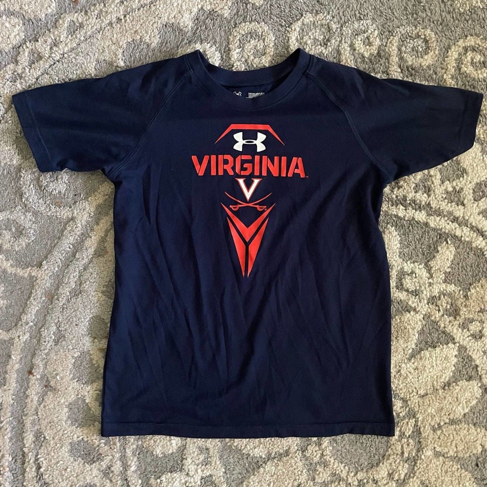 Virginia Cavaliers UVA NCAA X Under Armour Kids HeatGear T-Shirt Youth Medium - Picture 2 of 6